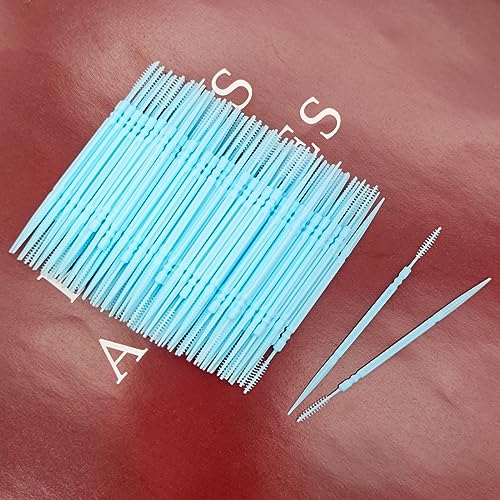 Medsuo Double Head Plastic Dental Toothpicks and Interdental Brushes 100 Pack