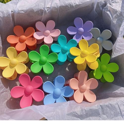Purple Flower Hair Claw Clip Anti-Scratch Secure Jaw Grip