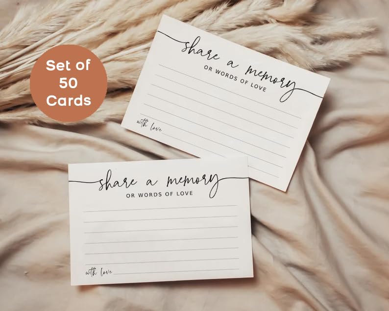 Share a Memory Cards - 50 Pack, 4x6 Minimalist Keepsake for Events