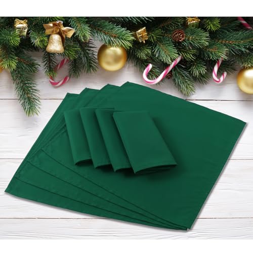 Kelly Green Washable Cloth Napkins Set of 24 - 18x18 Inch Table Linens