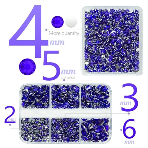 Purple Resin Rhinestones 3060PCS Flatback Gems with Tweezers and Pen