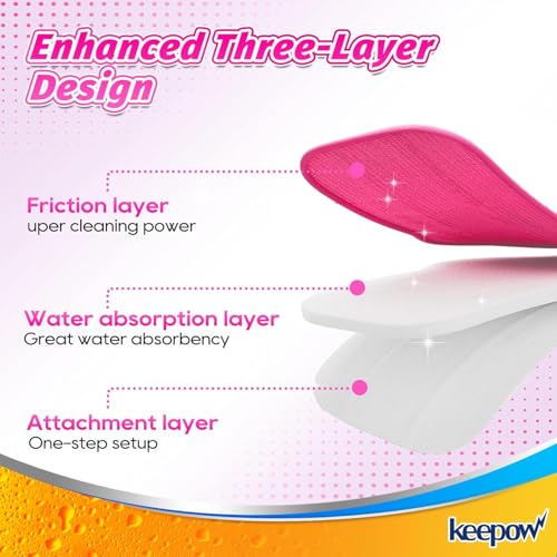 Pink 2 Pack Washable Multi-Surface Steam Mop Pads Compatible with Schenley & Hestia Models