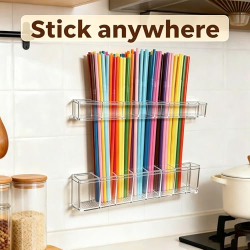 Clear Acrylic Straw Holder Organizer – Removable & Washable Cabinet Storage Rack