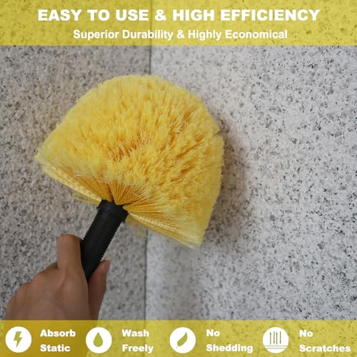 Yellow Cobweb Duster Brush Head - Efficient Indoor & Outdoor Cleaning