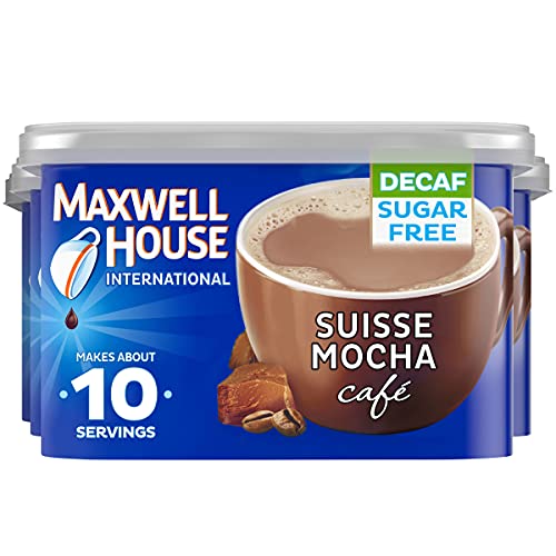 Maxwell House Suisse Mocha Café Decaf Instant Coffee Mix - 4 oz Canisters (Pack of 4)
