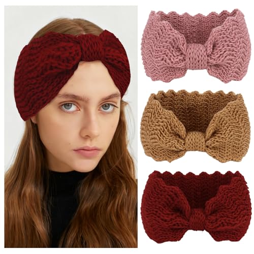 Knit Winter Headband for Women 3-Pack Ear Warmer Hairband