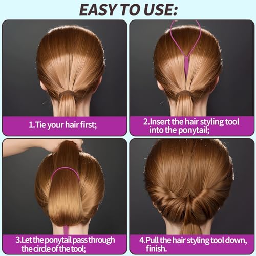 Teenitor French Braid Hair Styling Tool Set - 4Pcs Pony Tail Accessories