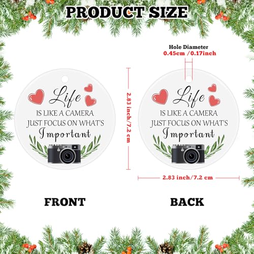 Ceramic Christmas Ornament for Photographers - Gift for Camera Lovers