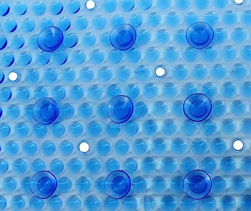 Splash Home Non-Slip Bathtub Mat, 27" x 14", Blue - Durable PVC with 112 Suction Cups