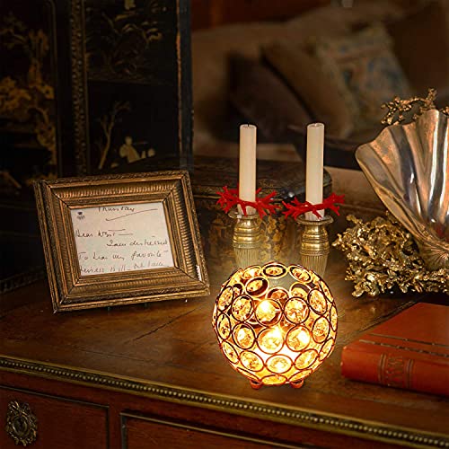Gold Spherical Crystal Makeup Brush Holder Organizer