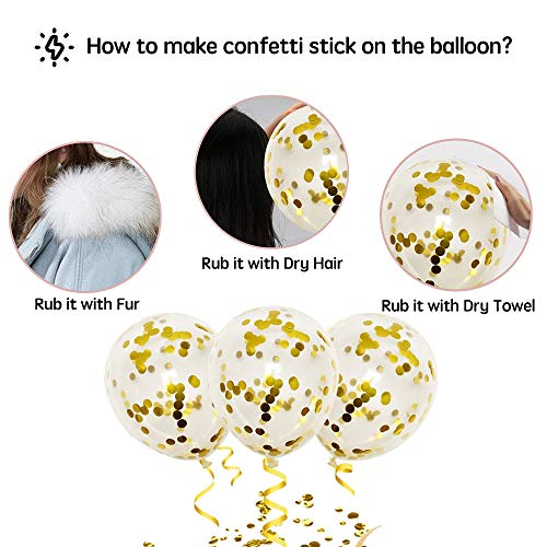 50pcs Black Gold Silver Metallic Confetti Balloons - 12 Inch