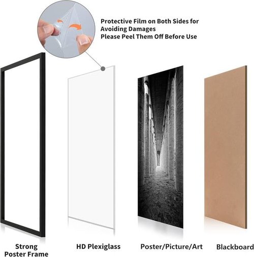 DOAI ART Certificate Frame 2-Pack - 8.5x11 Picture & Diploma Frames for Wall/Tabletop, Black