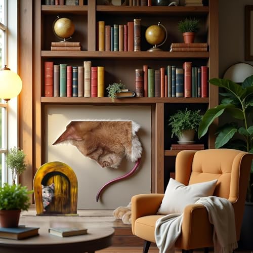 5PCS 3D Mouse Hole Wall Sticker Peel and Stick Decal