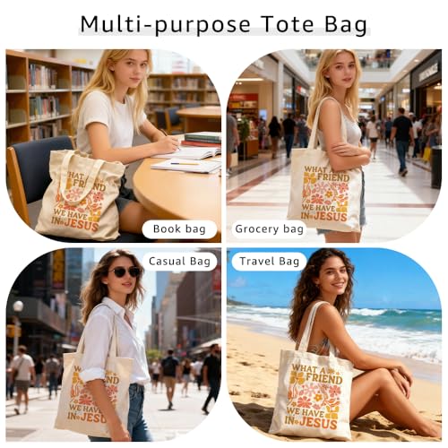 What A Friend We Have In Jesus Canvas Tote Bag - White 1