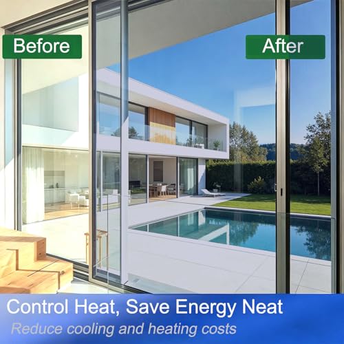 Gufoltie One Way Privacy Window Film, Heat Control Mirror Tint, 17.5" x 78.7"