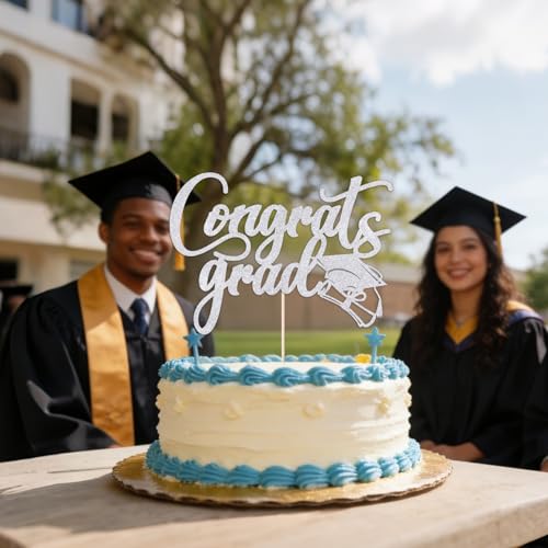 Congrats Grad Cake Topper - Class of 2026 Graduation Decor