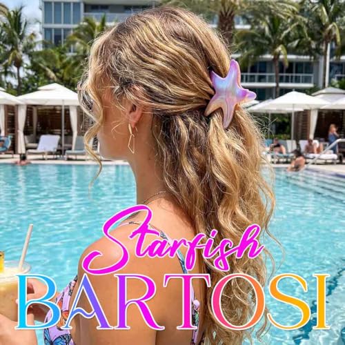 BARTOSI Acrylic Beach Hair Claw Clips Seashell Starfish Hair Accessories 2-Pack