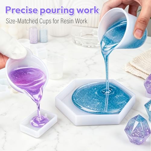 HeyClear Silicone Measuring Cup Kit for Epoxy Resin - 250ml & 100ml Set