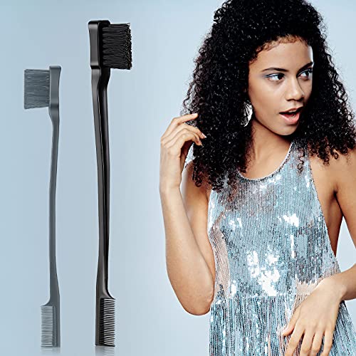 Geiserailie 3-Piece Slick Back Hair Brush Set and Edge Control Comb