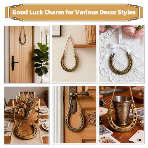 Cast Iron Horseshoe Wall Decor - Gold Rustic Good Luck Charm