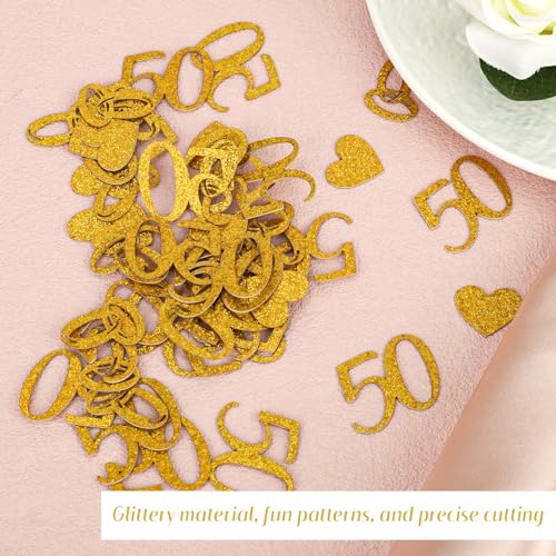 50th Anniversary Gold Confetti - 100 Pieces of Glitter Paper