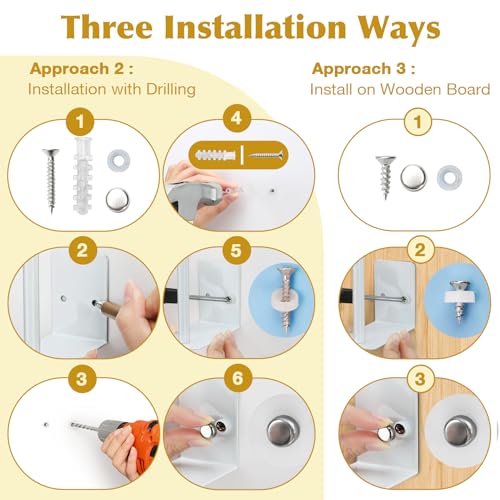 Stainless Steel Hat Hooks - 2 Pack Wall-Mounted Hat Organizer