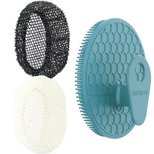 INNERNEED 2-in-1 African Exfoliating Net Sponge and Silicone Body Brush