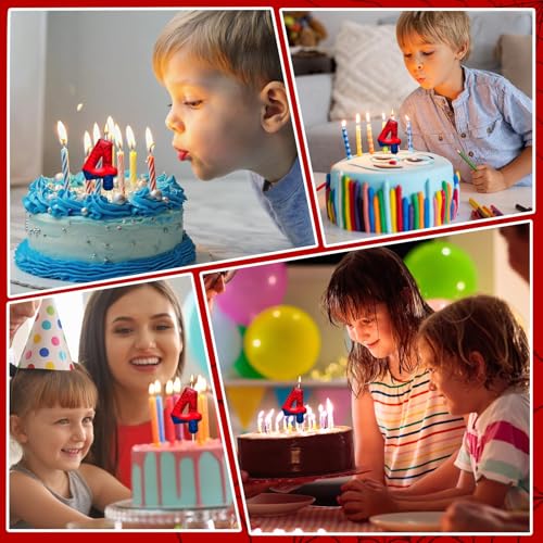 Number 4 Spider Birthday Candle - Themed Cake Topper for Kids Party