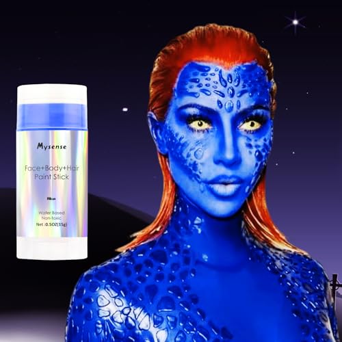 Mysense Blue Face, Body and Hair Paint Stick - Washable Temporary Color