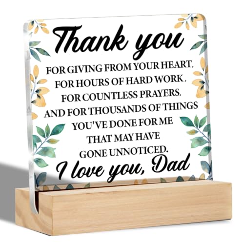 Dad Appreciation Acrylic Sign - Meaningful Keepsake Gift