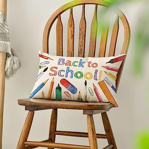 AVOIN colorlife Back to School Throw Pillow Cover, 12x20 Inch Decorative
