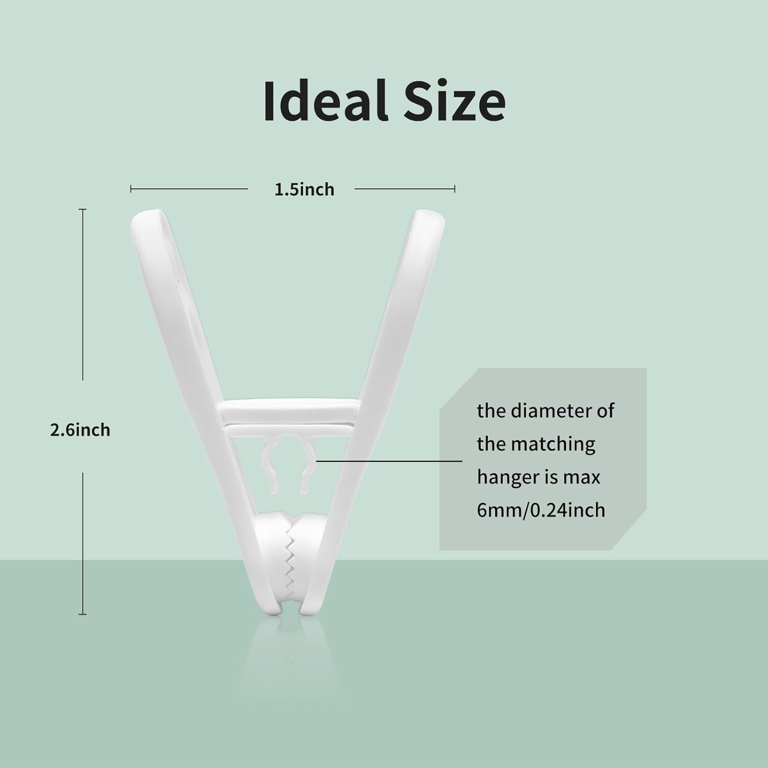 Skiennix 30 Pack Hanger Clips - 2.6 Inch Heavy Duty Plastic Clothes Pins for Skirts & Pants | White