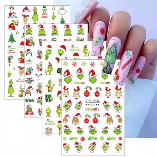 Christmas Nail Art Stickers 3D Self-Adhesive Winter Xmas Decals