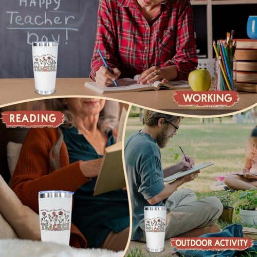 CHOANG 20 oz Insulated Stainless Steel Tumbler - Floral Teacher Gift