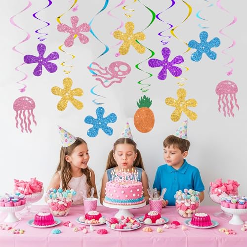 15Pcs Yellow Cartoon Hanging Swirl Decorations for Parties