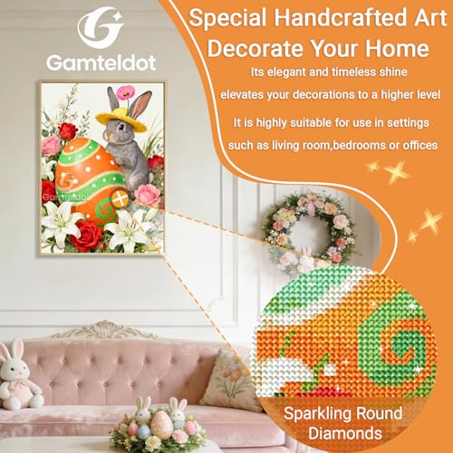 Gamteldot Easter Egg Diamond Painting Kit for Adults - 5D Full Drill Art