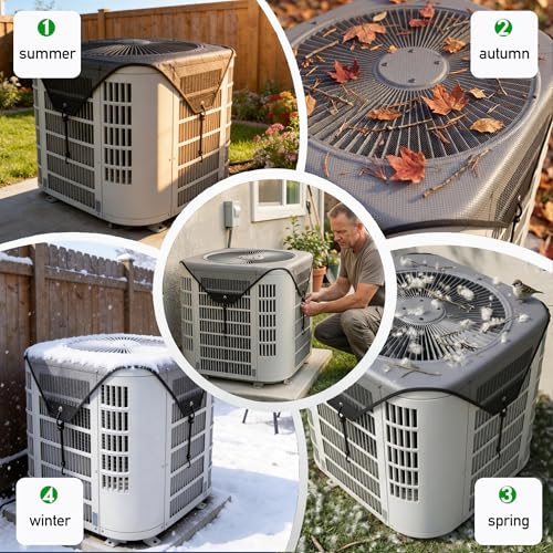 Moorrlii Waterproof AC Cover for 36'' x 36'' Outside Unit with Zipper & Air Vents