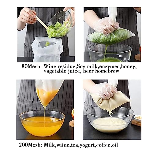 4-Pack Reusable Nylon Strainer Bags for Nut Milk & Juice