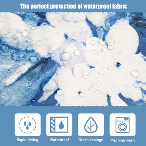 Blue Eucalyptus Waterproof Shower Curtain Set with Hooks - 72x72in