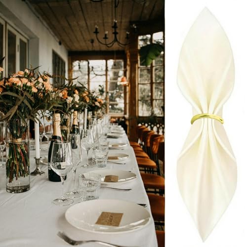 Gold Stainless Steel Napkin Rings - 10 Pcs Round Set for Table Decor