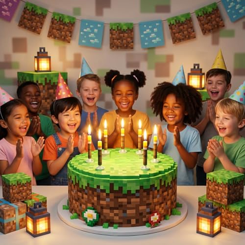 GROUP DMR Torch Birthday Candles Pack of 9 - Cake Topper Decorations for Kids & Adults