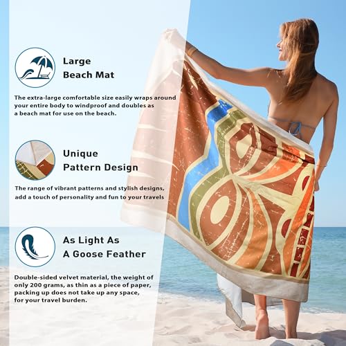 Solaris Microfiber Beach Towel - Sand-Free Quick-Dry Mat, 40"x71"