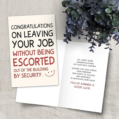 Funny Farewell Card for Coworker - Congratulations Edition