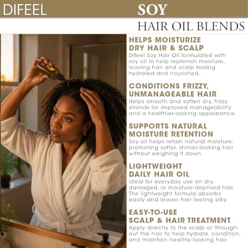 Difeel Soy Hair Oil Blend Moisturizing Scalp & Hair Treatment 2.5 oz