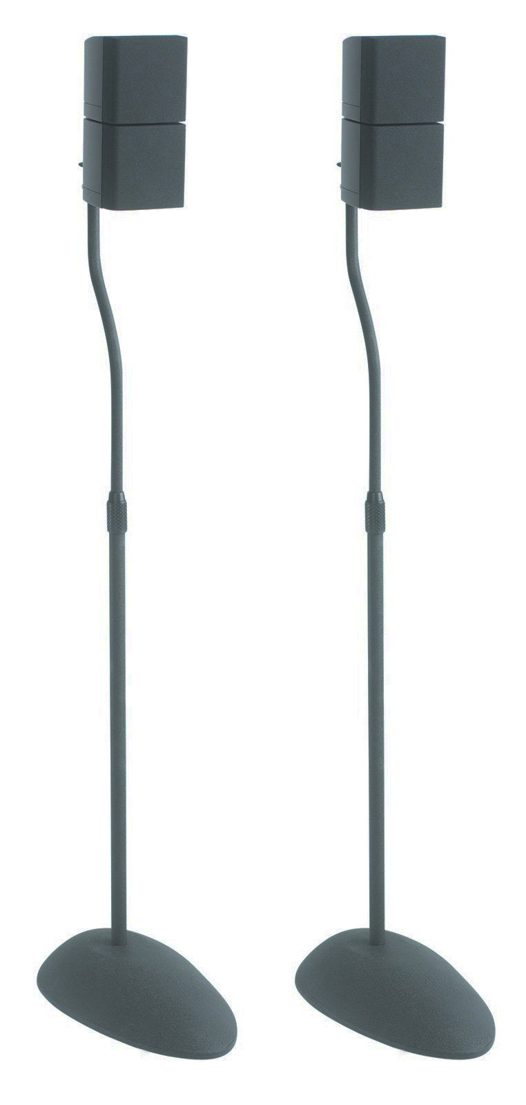 SANUS Height Adjustable Speaker Stands for Home Theater - Durable Design w/Tear Drop Base Fits Speakers up to 4lbs - 13" of Tool-Free Height Adjustment - Easy DIY Assembly