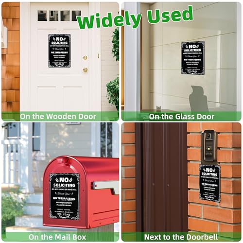 Durable Metal No Soliciting Yard Sign - Private Property Decor