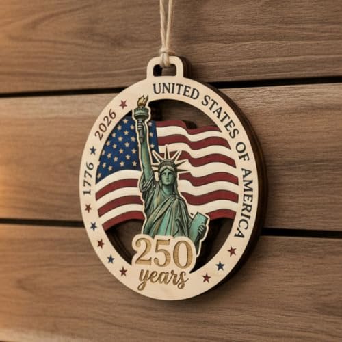 USA 250th Anniversary Patriotic Christmas Ornament - Keepsake Gift D51