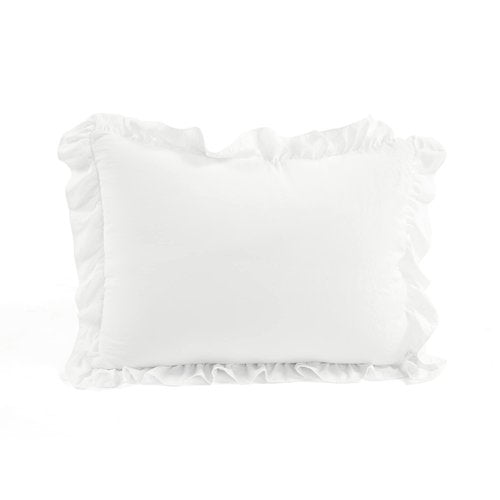 Lush Decor Reyna Ruffle Comforter Set - 2 Piece Twin Size Ruffle Comforter Set - Elegance for Dorm Room - Twin XL, Pure White