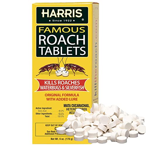 Harris Roach Tablets - Boric Acid Insect Killer (6 oz, 145 Tablets)
