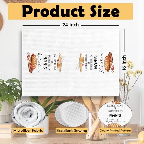 Nan Kitchen Towel - Everything is Sweeter in Nan's Kitchen 16x24